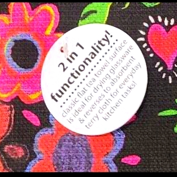 2pc Halloween Dachshund SUGAR SKULL Doxie DOG Day of Dead Kitchen Towel SET New - Picture 2 of 5